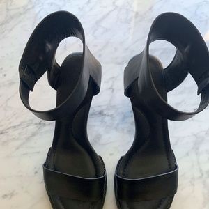 Heels Alexander Wang Alexander Wang Ankle Strap Heeled Sandals in Black Leather